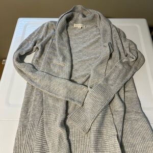 Lovestitch Gray Open-Front Shawl Collar Cardigan